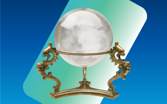 a crystal ball on a stand