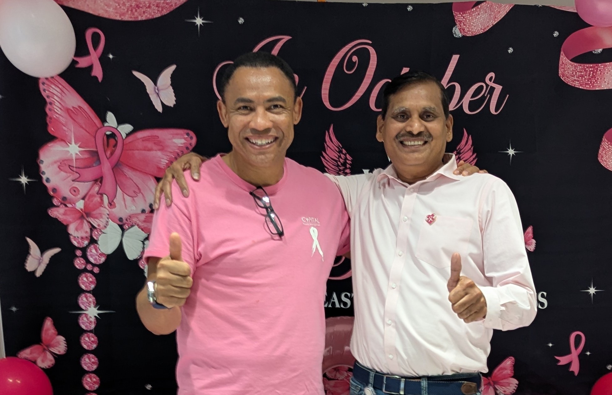 Heels for Hope pink carpet leroy and sundar