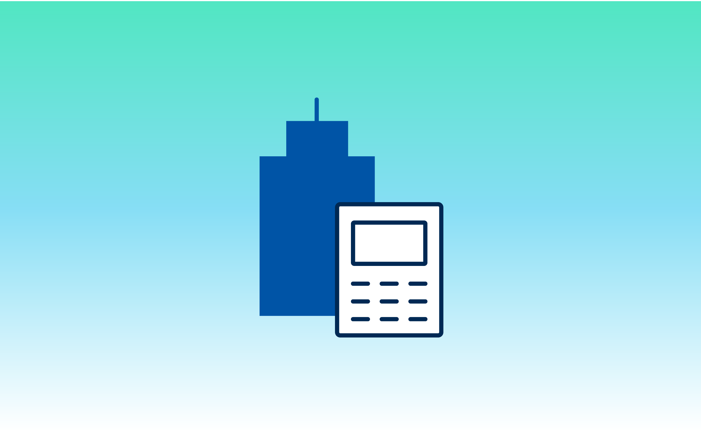 Illustration of an office building and a calculator to symbolize lease accounting