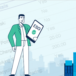 Man with ESG checklist illustration