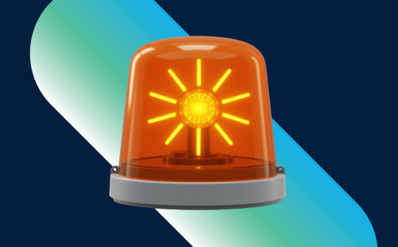 A red police siren light going off