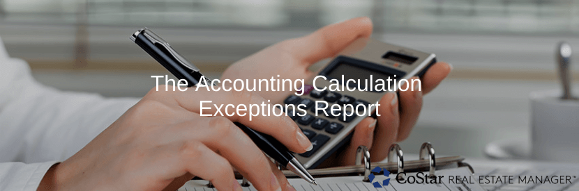 The Accounting Calculation Exceptions Report